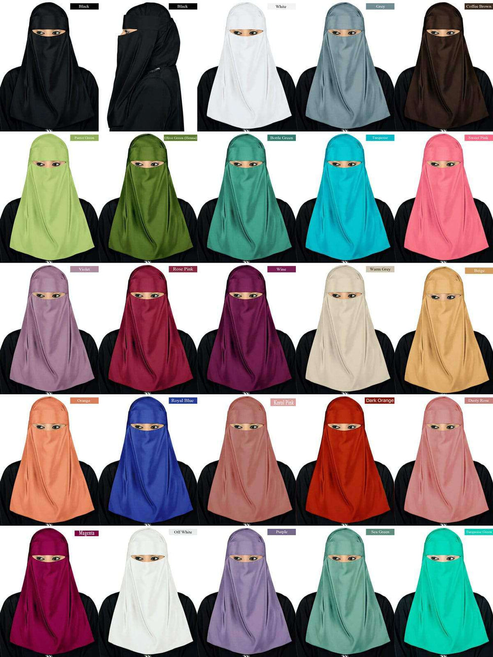 Lamah Niqab + Square Hijab + Head Band